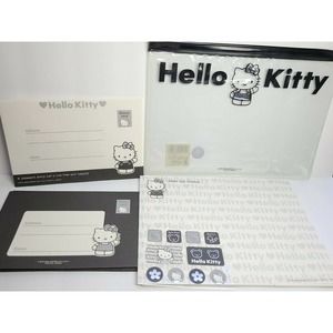 Hello kitty Sanrio 90s vintage stationary letter & sticker set 1996 black and wh